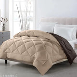 Brown and white reversible single comforter