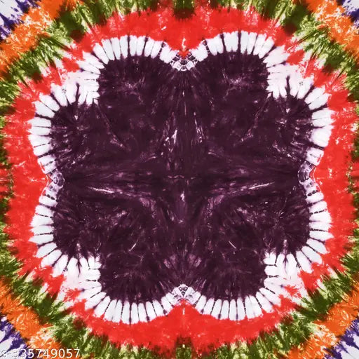 Jaipuri Multi Color Tie And Dye Pure Cotton King Size Bedsheet Color 100% Fast
