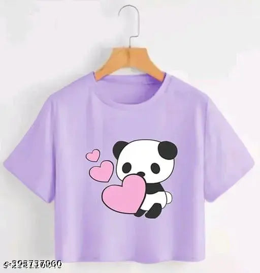 Cotton blend printed net short sleeves t-shirt, LEVENDAR PANDA NEW 1, size S (32in bust)