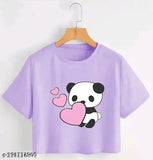 Cotton blend printed net short sleeves t-shirt, LEVENDAR PANDA NEW 1, size S (32in bust)