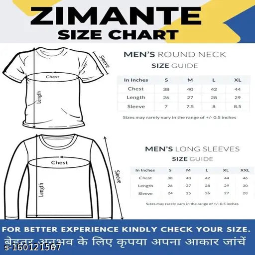 Indian Cotton Blend T-shirt, Larry & Eva Men's Trendy, Glamorous Design, Short Sleeve, S size (36 in chest, 25.5 in length)
