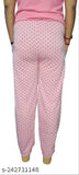 Pink cotton pajamas with polka dot print