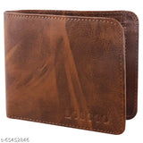 Faux leather men's wallet, two-fold style with 4 card slots and 2 compartments, trendy fashion accessory