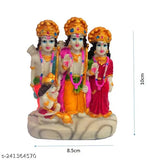 Multi-colored polyresin Ram Darbar Hanuman Sita Laxman statue decorative showpiece - 12cm (Indian origin)