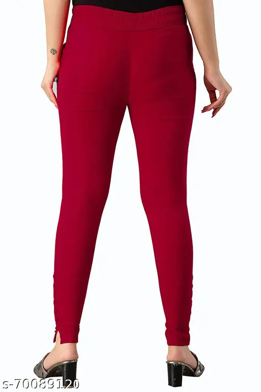 Organic cotton stretch jeggings trouser kurti pants, premium elastic fabric with automatic steam pressing, sizes: 28 (28WA-36HI), 30 (30WA-37HI), 32 (32WA-38HI), 34 (34WA-40HI), 36 (36WA-45HI) - Made in India