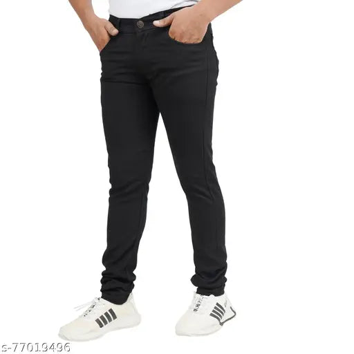 Mens slim fit black denim jeans