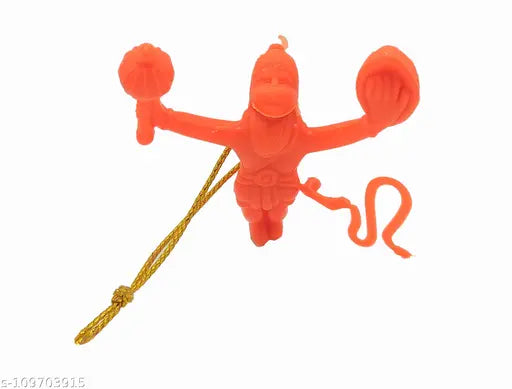 Multicolor Flying Lord Hanuman hanging car idol (Set of 1) - Indian art & crafts religious decor item for home or vehicle