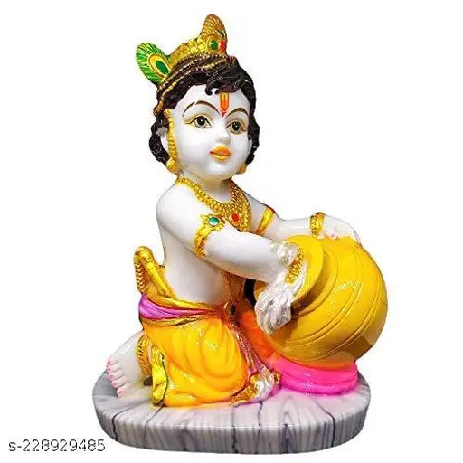 Lord Krishna Marble Murti Statue, idol for home decoration during Janmashtami puja, made of marble material