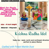 High-quality polyresin Radha Krishna Murti statue, 6cm x 5cm x 9.5cm, perfect for home living room decoration