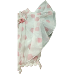 frock Pink and white polka dots shimmeri - GillKart