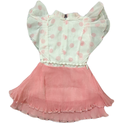 frock Pink and white polka dots shimmeri - GillKart