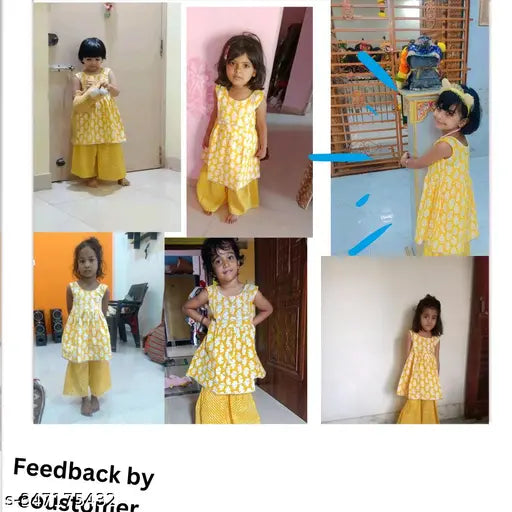 Pink cotton Tinkle Stylish Girls Top & Bottom Sets (4-5yrs), Indian ethnic wear for kids