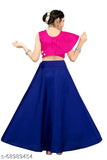 Tussar Silk and Cotton Blend Lehenga Choli Set for Kids - Embellished, Mirror Work Indian ethnic dress for girls, ideal for festive occasions