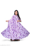 Black cotton blend sunflower printed gown for kids, three-quarter sleeves, formal wear for special occasions