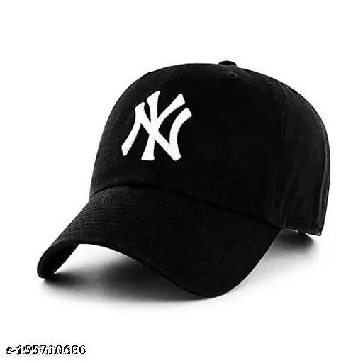 New Latest Trendy Baseball Cap with NY Yankees Embroidery, Black Adjustable Cap