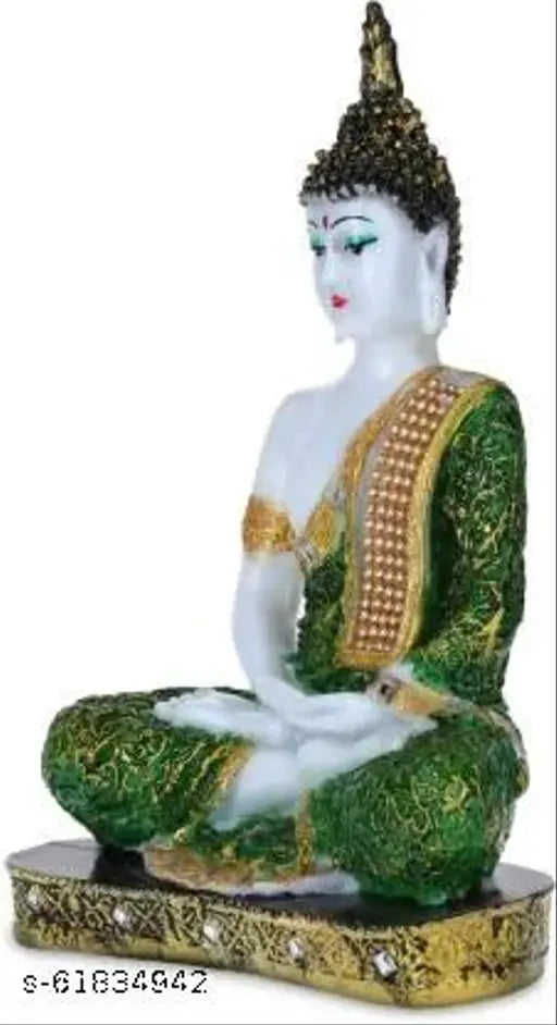 Goldiluxe Blessing Buddha idol, premium polyresin statue for home decor, 22cm height