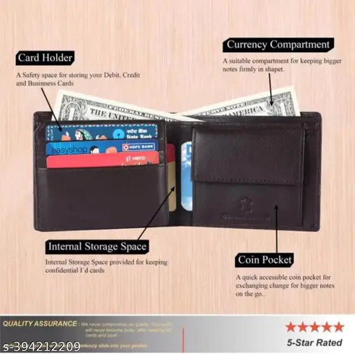 Brown genuine leather men's wallet with RFID blocking, handcrafted by WILD NAPA for classic style and secure storage. Gift-boxed and made from top grain leather, featuring 2 compartments and a unique metal composite for RFID protection
