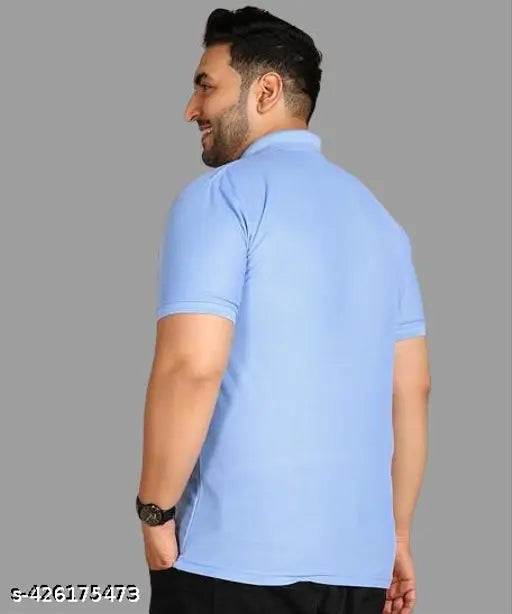 Short-sleeve cotton blend t-shirt in solid color, perfect for various occasions and sizes XXL - 6XL. High-quality, comfortable design made in India