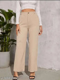Khaki cropped flared trousers