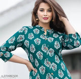 Rayon printed kurti and plazzo SET, three-quarter sleeves, Indian fashion for women
