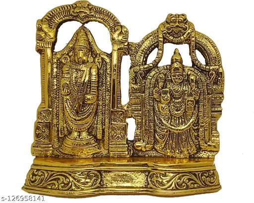 Metal Tirupati Balaji Venkateswara statue, Indian temple decor for spiritual home