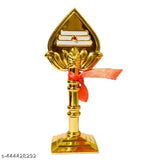 Indian handcrafted, double-sided metal Lord Murugan VEL peacock arch, religious idol for Pooja room or car dashboard decoration, height 7 cms