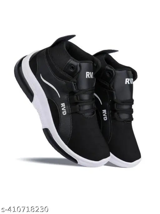 Black and white sneakers with black laces