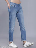 Men's slim dark blue denim jeans