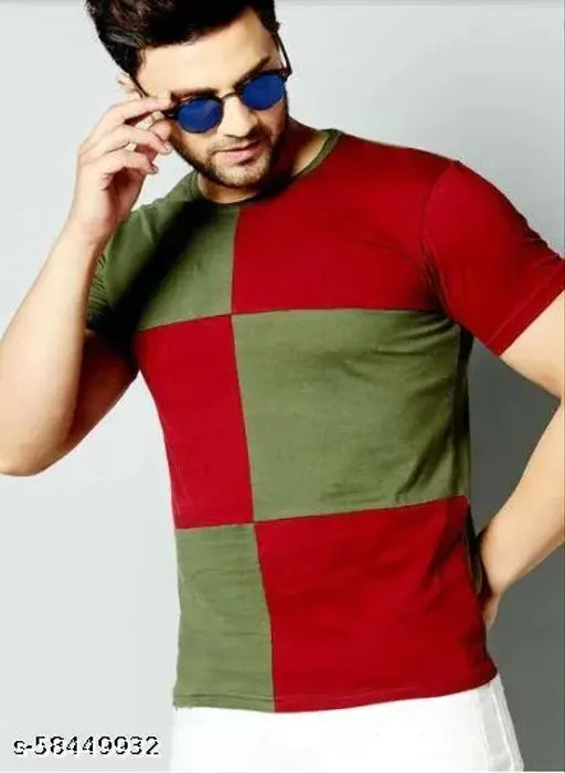 Indian-made BET Branded Colorblocked Short Sleeve Premium Cotton T-Shirt (M: 38in x 28in, L: 40in x 28.5in, XL: 42in x 29in, XXL: 44in x 30in)