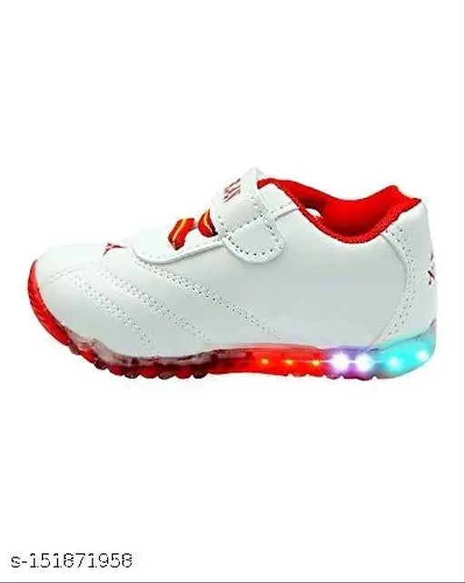 Patent leather LED shoes for kids, synthetic running shoes with memory foam, glowing light-up soles by Boomer Cubs - size options: 0-3 months, 3-6 months