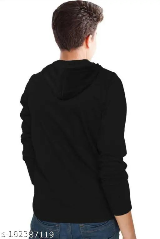INDOLIKE- Kids (Boys/Girls) Hooded Neck Cotton Blend, Black & Gray Sweatshirts & Hoodies