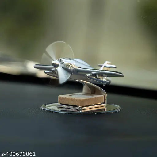 Solar-powered aeroplane design air freshener diffuser with 360-degree rotation, almond fragrance
