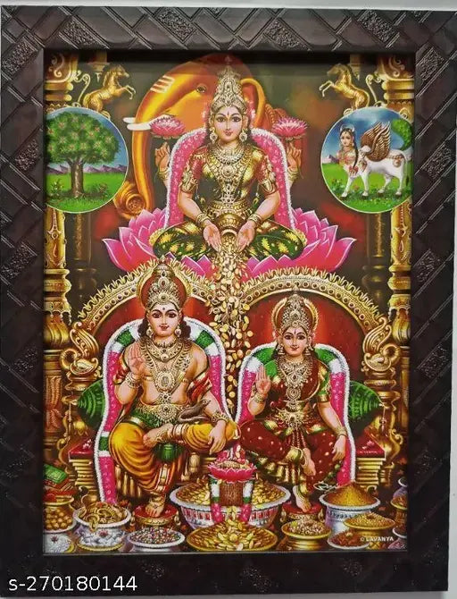 Synthetic resin, 9*12 inch God Sri Lakshmi Kuberan photo frame for home decor, India origin