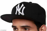 Black cotton baseball cap, self-design NY hip hop square cap from India