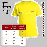 Yellow t-shirt with a graphic print, oversized cut