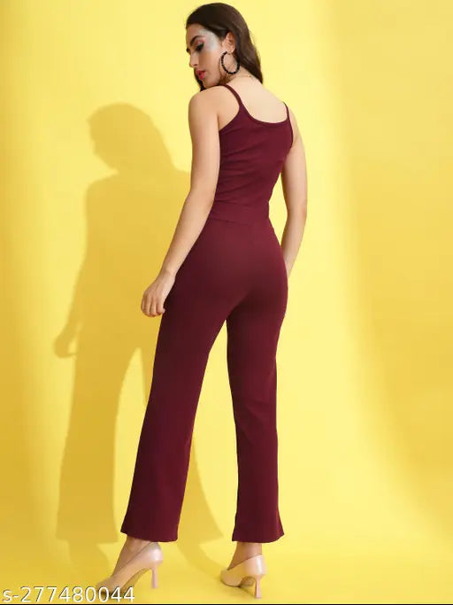 Sleeveless Lycra dyed jumpsuit for women, solid net pattern, made in India