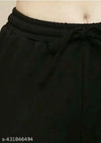 Black elastic waistband women's cargo pants, large side pocket