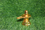 Gold metal handmade shivling statue for home decor, gift or pooja accessory. Dimensions: 5.5x5.5 cm. Beautiful antique Indian art piece