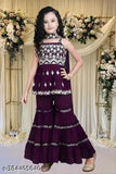 Stylesh Kids A-line crepe dupatta embroidered sarara set, size 7-8 years, trendy Indian fashion outfits