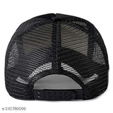 Polyster half fabric, half net baseball cap for men and women. Solid pattern, UV-protective snapback design suitable for various head sizes. Great for spring/summer gifting. Made in India