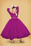 Exquisite kids net gown, long-sleeved designer dress for special occasions by Eighteen.Creation*, India