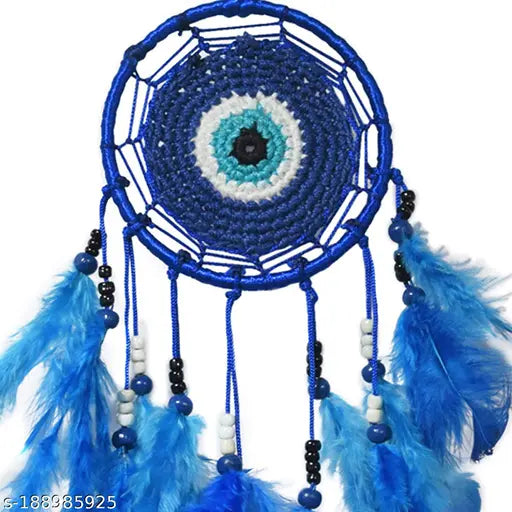 Multicolor feather dreamcatcher for home decor, indoor/outdoor use, brings positive vibes and good luck, India origin