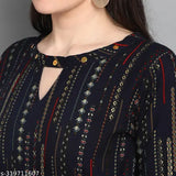 Blue rayon boat neck jumpsuit for women with printed net pattern, three-quarter sleeves - size M (bust 36in, length 52in, waist 32in, hip 38in). Made in India