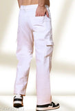 Jeancherry Men's Loose Fit White Pocket Denim Jeans
