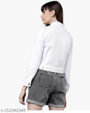 Black and white denim jacket combo for women, solid pattern, long sleeves, S (36in bust, 21in length), L (40in bust, 21in length), XL (42in bust, 21in length) - Made in India