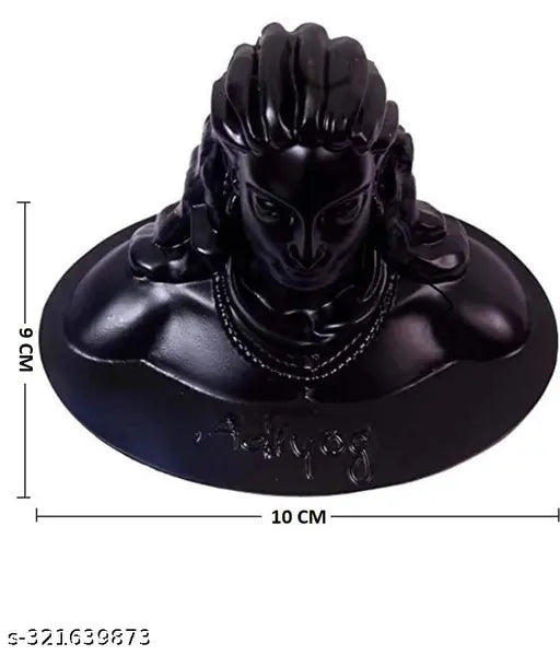Black plastic Aadiyogi small home decor idol, suitable for worship and festive occasions
