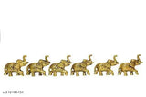 Chandra Art Collection metal small elephants 06pcs gold decorative showpiece office 65cm ome
