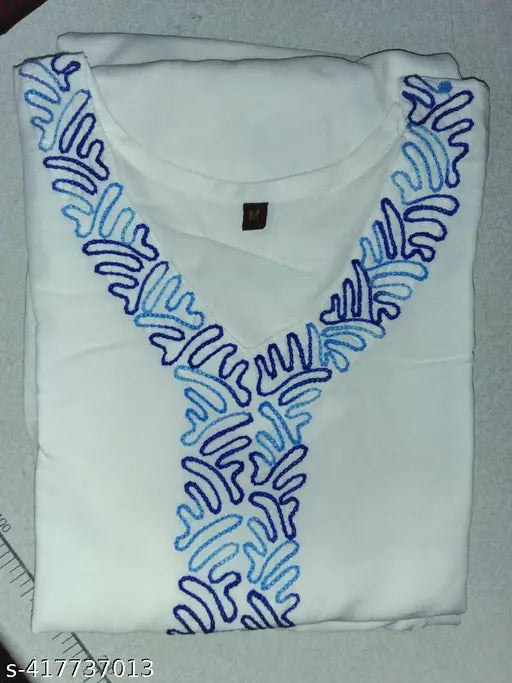 Embroidered net cotton kurta set with palazzos for women, XL and XXL sizes available, Indian-made
