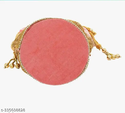 Women's designer red fabric potli bag