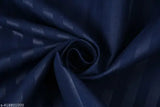 Premium royal blue satin stripe fitted bedsheet, polycotton, breathable & hypoallergenic, double size (228cm x 254cm), includes 2 pillow covers